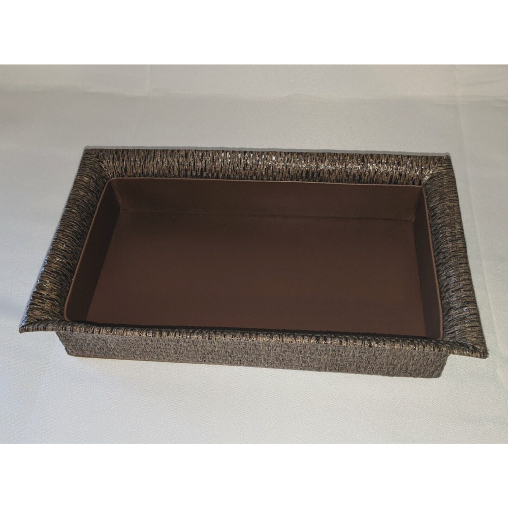 Gus Great Useful Brown -Paper Rattan Guest Tray 9x4.75x2"